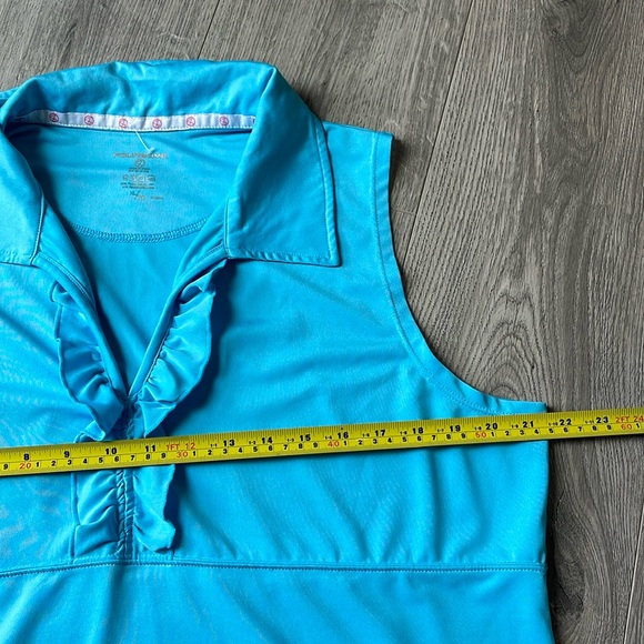 Foursome Performance Blue Collared Ruffled V-neck - Picture 5 of 9